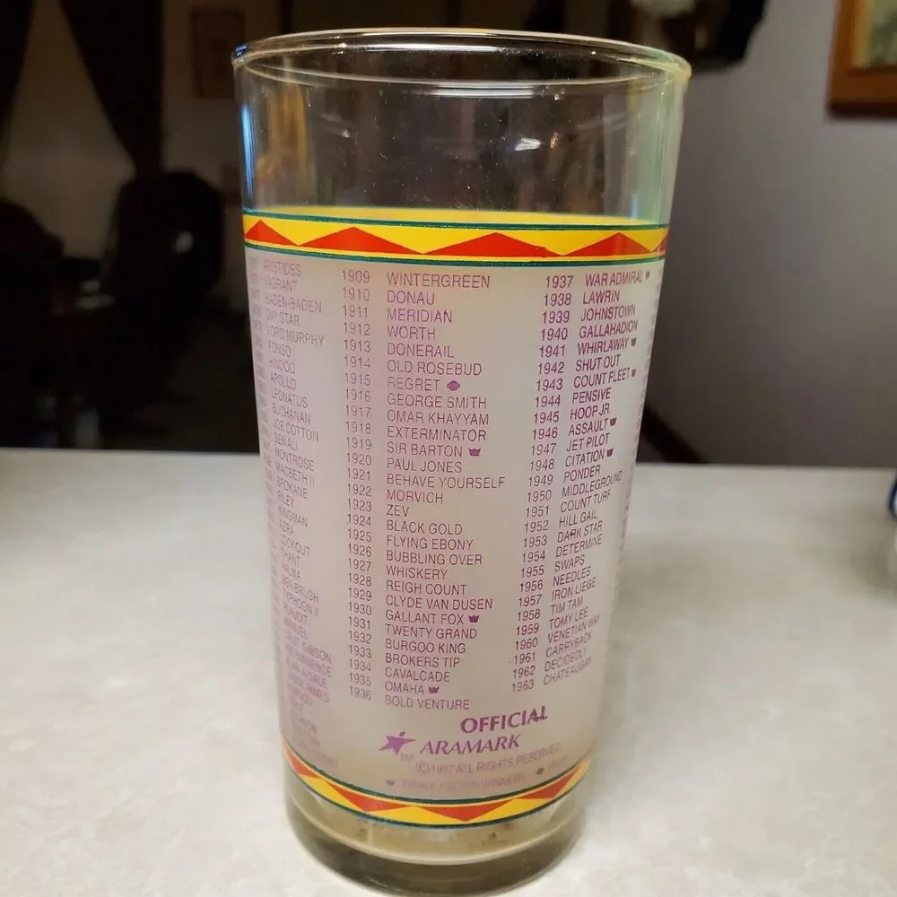 1997 Kentucky Derby 123th Mint Julep Beverage Glass Set Of 4
